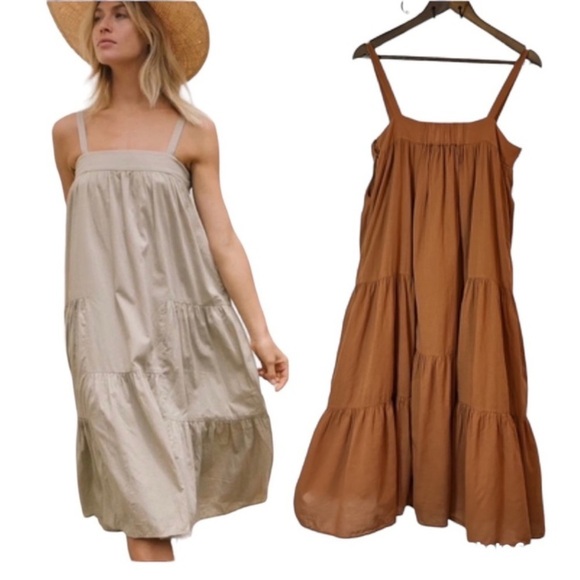 Jenni Kayne Seersucker Summer Dress In Rust XS - Picture 1 of 8